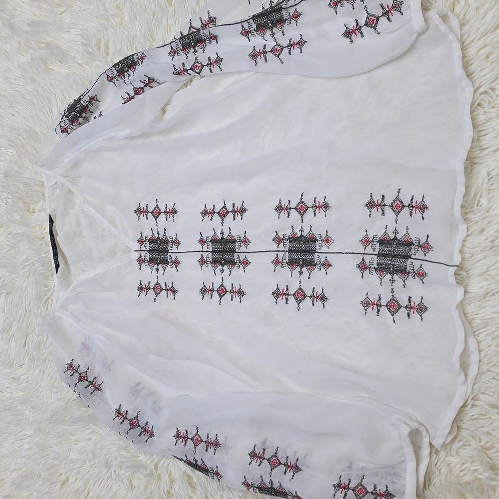 Zara Sheer White Blouse